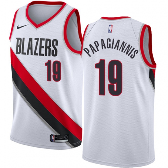 Youth Nike Portland Trail Blazers 19 Georgios Papagiannis Swingman White NBA Jersey - Association Edition