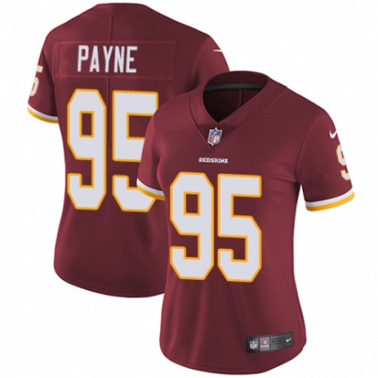 Women's Nike Washington Redskins 95 Da'Ron Payne Burgundy Red Team Color Vapor Untouchable Limited Player NFL Jersey