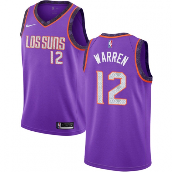 Men's Nike Phoenix Suns 12 T.J. Warren Swingman Purple NBA Jersey - 2018 19 City Edition