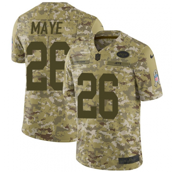 Men's Nike New York Jets 26 Marcus Maye Limited Camo 2018 Salute to Service NFL Jersey