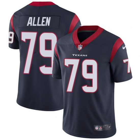 Youth Nike Houston Texans 79 Jeff Allen Limited Navy Blue Team Color Vapor Untouchable NFL Jersey