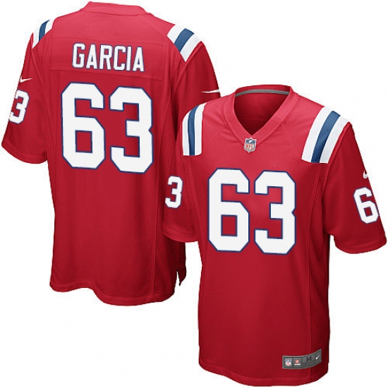 Men's Nike New England Patriots 63 Antonio Garcia Game Red Alternate NFL Jersey