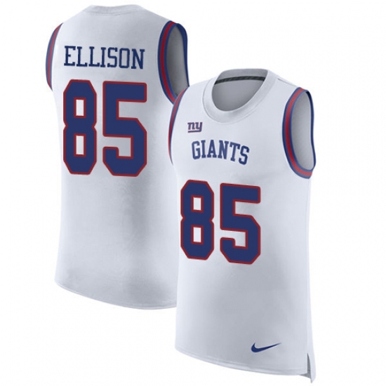 Men's Nike New York Giants 85 Rhett Ellison Limited White Rush Player Name & Number Tank Top NFL Jersey