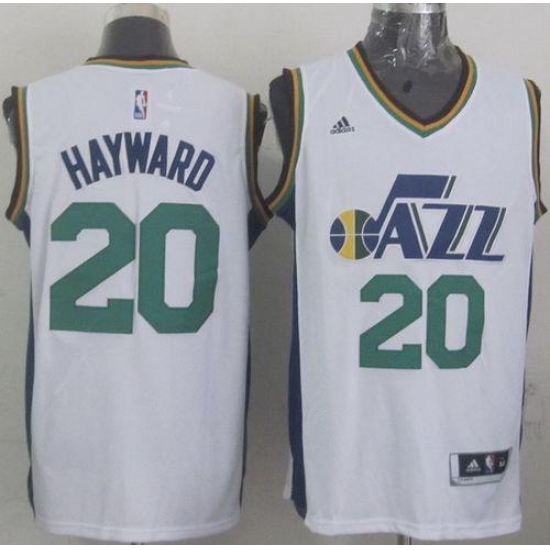 Revolution 30 Jazz 20 Gordon Hayward White Stitched NBA Jersey