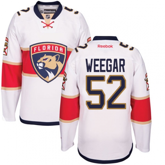 Youth Reebok Florida Panthers 52 MacKenzie Weegar Authentic White Away NHL Jersey