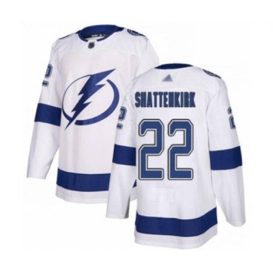 Youth Tampa Bay Lightning 22 Kevin Shattenkirk Authentic White Away Hockey Jersey