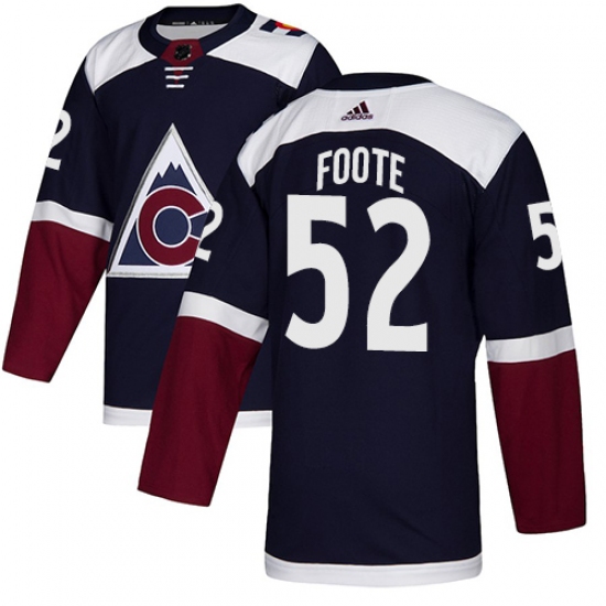 Youth Adidas Colorado Avalanche 52 Adam Foote Authentic Navy Blue Alternate NHL Jersey