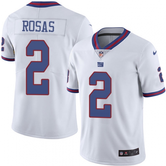 Men's Nike New York Giants 2 Aldrick Rosas Limited White Rush Vapor Untouchable NFL Jersey