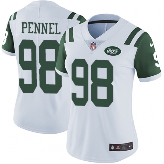 Women's Nike New York Jets 98 Mike Pennel White Vapor Untouchable Limited Player NFL Jersey