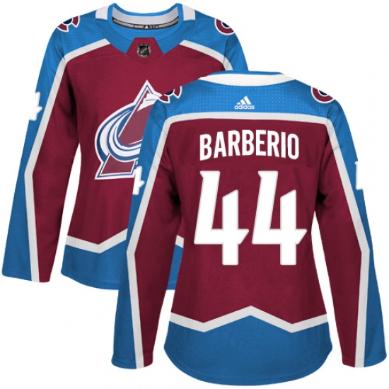 Women's Adidas Colorado Avalanche 44 Mark Barberio Authentic Burgundy Red Home NHL Jersey