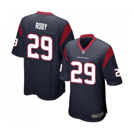 Men's Houston Texans 29 Bradley Roby Game Navy Blue Team Color Football Jersey