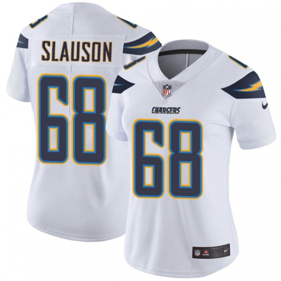 Women's Nike Los Angeles Chargers 68 Matt Slauson White Vapor Untouchable Limited Player NFL Jersey