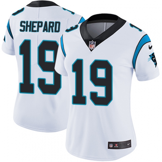 Women's Nike Carolina Panthers 19 Russell Shepard White Vapor Untouchable Limited Player NFL Jersey