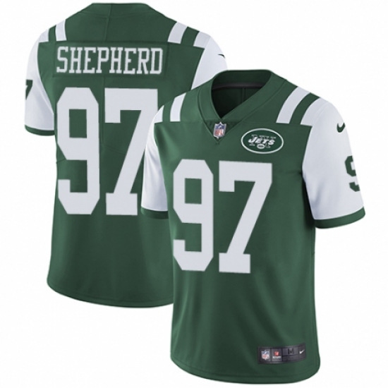 Youth Nike New York Jets 97 Nathan Shepherd Green Team Color Vapor Untouchable Limited Player NFL Jersey