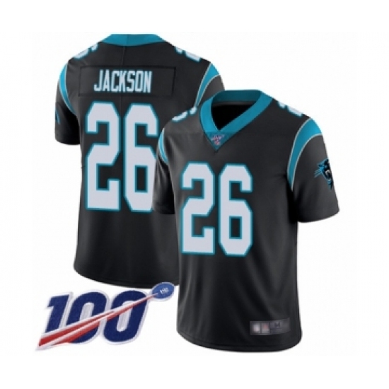 Men's Carolina Panthers 26 Donte Jackson Black Team Color Vapor Untouchable Limited Player 100th Season Football Jersey