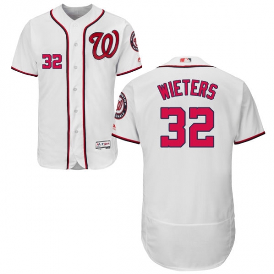 Men's Majestic Washington Nationals 32 Matt Wieters White Flexbase Authentic Collection MLB Jersey