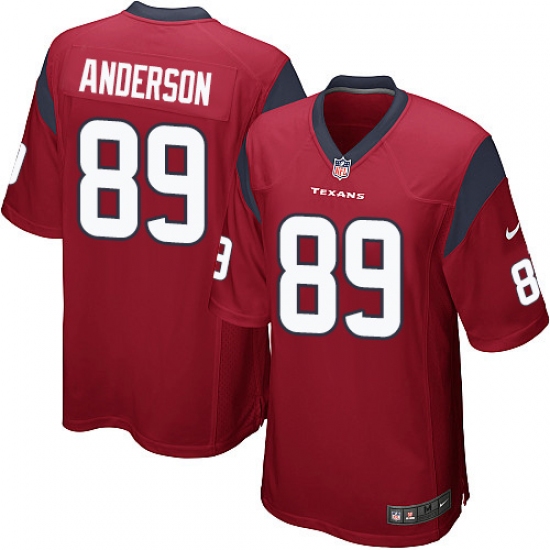 Men's Nike Houston Texans 89 Stephen Anderson Game Red Alternate NFL Jersey