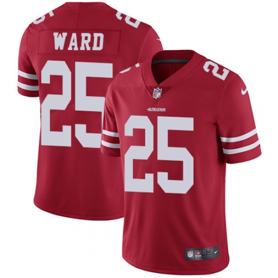 Men's Nike San Francisco 49ers 25 Jimmie Ward Red Team Color Vapor Untouchable Limited Player NFL Jersey