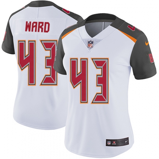 Women's Nike Tampa Bay Buccaneers 43 T.J. Ward White Vapor Untouchable Elite Player NFL Jersey