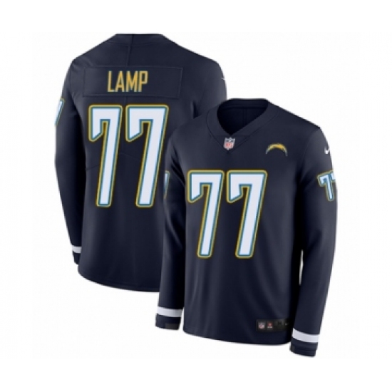 Youth Nike Los Angeles Chargers 77 Forrest Lamp Limited Navy Blue Therma Long Sleeve NFL Jersey