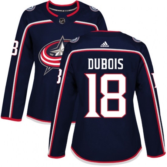 Women's Adidas Columbus Blue Jackets 18 Pierre-Luc Dubois Premier Navy Blue Home NHL Jersey