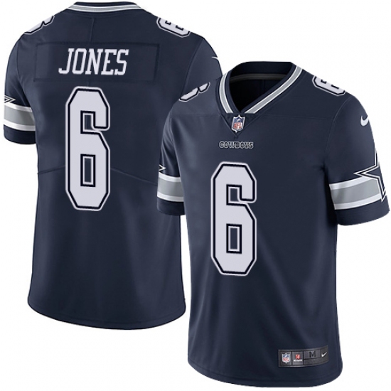 Youth Nike Dallas Cowboys 6 Chris Jones Navy Blue Team Color Vapor Untouchable Limited Player NFL Jersey