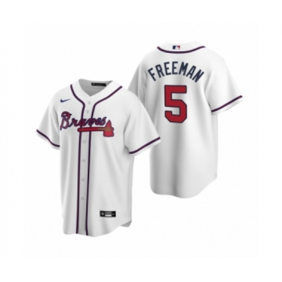 Women Atlanta Braves 5 Freddie Freeman Nike White 2020 Replica Home Jersey