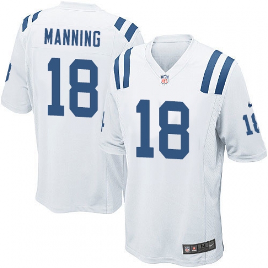 Men's Nike Indianapolis Colts 18 Peyton Manning Game White NFL Jersey