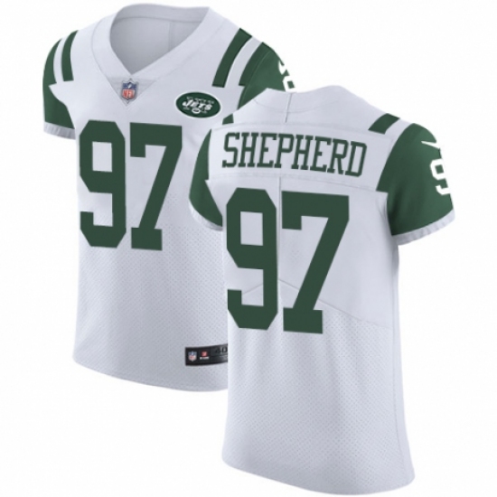 Men's Nike New York Jets 97 Nathan Shepherd White Vapor Untouchable Elite Player NFL Jersey