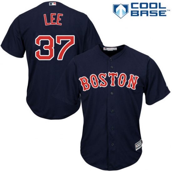 Youth Majestic Boston Red Sox 37 Bill Lee Authentic Navy Blue Alternate Road Cool Base MLB Jersey