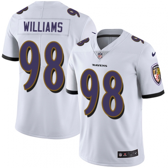 Youth Nike Baltimore Ravens 98 Brandon Williams White Vapor Untouchable Limited Player NFL Jersey