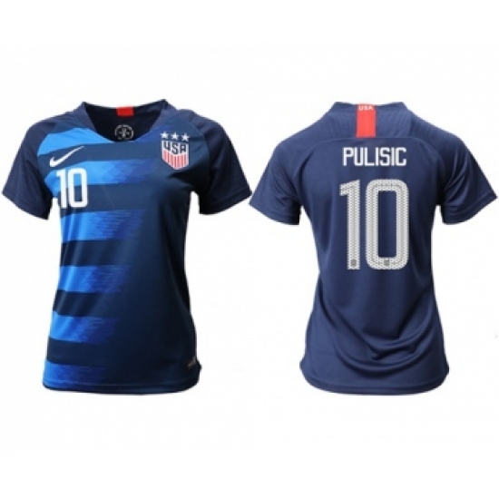 Women's USA 10 Pulisic Away Soccer Country Jersey