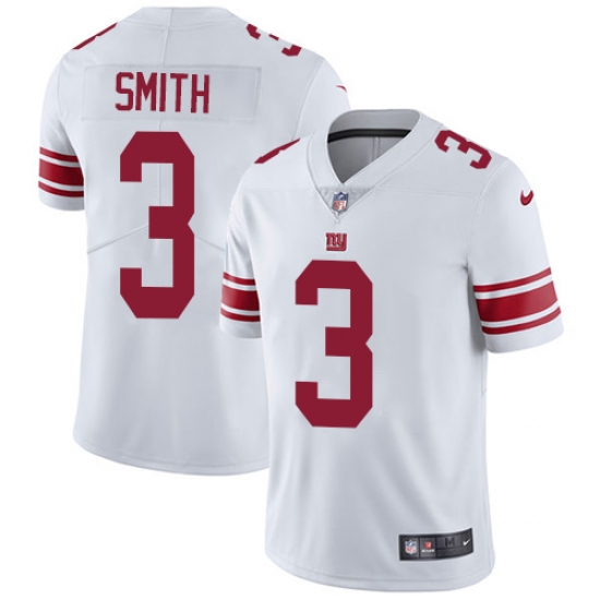 Youth Nike New York Giants 3 Geno Smith Elite White NFL Jersey