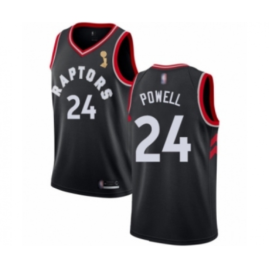 Men's Toronto Raptors 24 Norman Powell Swingman Black 2019 Basketball Finals Champions Jersey Statement Edition