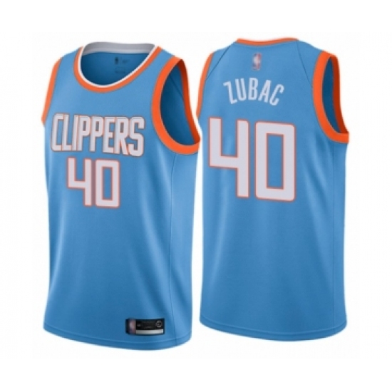 Youth Los Angeles Clippers 40 Ivica Zubac Swingman Blue Basketball Jersey - City Edition