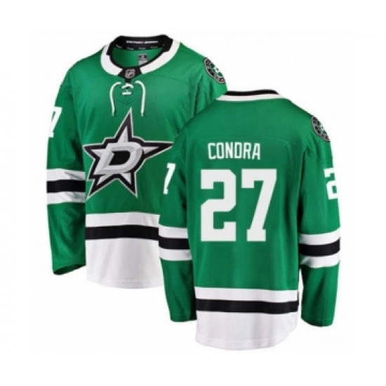 Men's Dallas Stars 27 Erik Condra Authentic Green Home Fanatics Branded Breakaway NHL Jersey