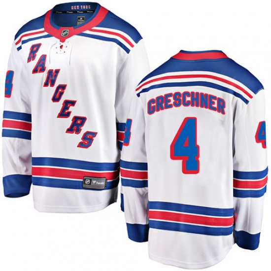 Youth New York Rangers 4 Ron Greschner Fanatics Branded White Away Breakaway NHL Jersey