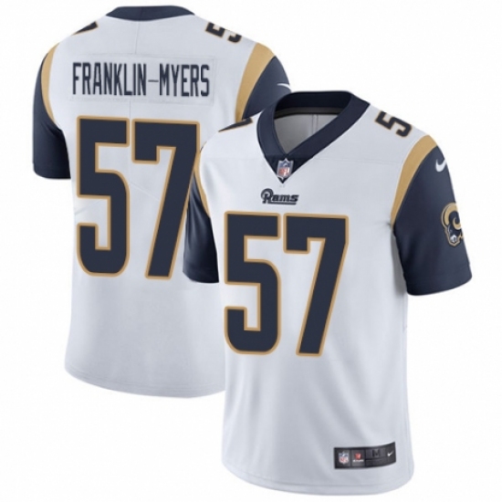 Men's Nike Los Angeles Rams 57 John Franklin-Myers White Vapor Untouchable Limited Player NFL Jersey