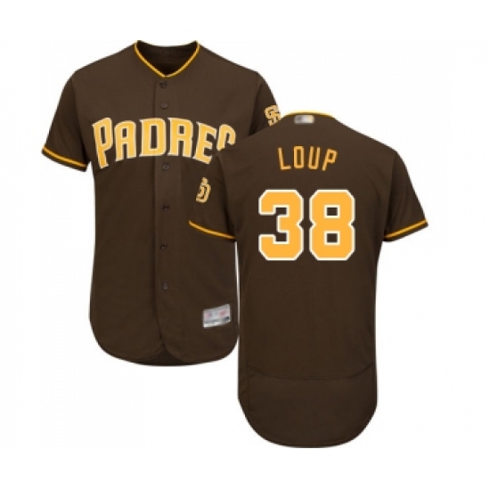 Men's San Diego Padres 38 Aaron Loup Brown Alternate Flex Base Authentic Collection Baseball Jersey