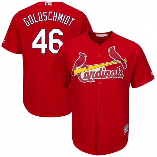 Men's St. Louis Cardinals 46 Paul Goldschmidt Majestic Scarlet Alternate Official Cool Base Player Jersey