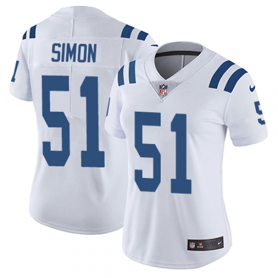 Women's Nike Indianapolis Colts 51 John Simon Elite White NFL Jersey