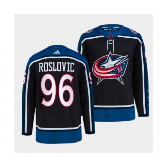 Men's Columbus Blue Jackets 96 Jack Roslovic Navy 2022 Reverse Retro Stitched Jersey