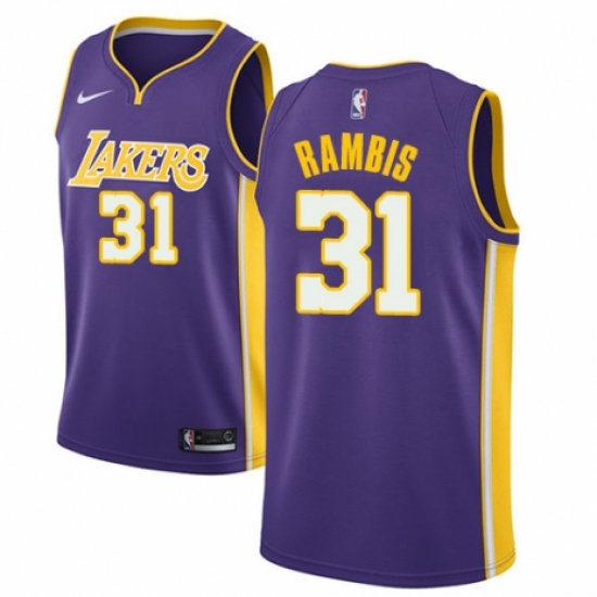 Men's Nike Los Angeles Lakers 31 Kurt Rambis Authentic Purple NBA Jersey - Icon Edition