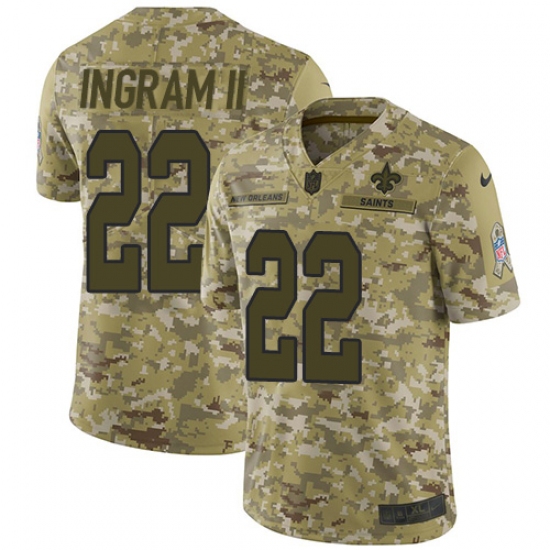 Men's Nike New Orleans Saints 22 Mark Ingram Limited Camo 2018 Salute to Service NFL Jersey