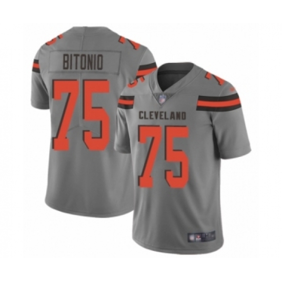 Men's Cleveland Browns 75 Joel Bitonio Limited Gray Inverted Legend Football Jersey