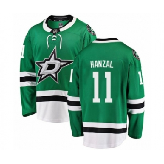 Men's Dallas Stars 11 Martin Hanzal Authentic Green Home Fanatics Branded Breakaway NHL Jersey