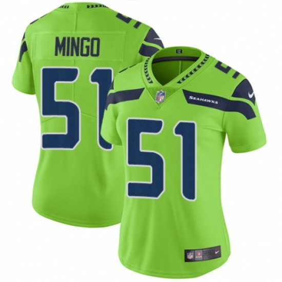 Women's Nike Seattle Seahawks 51 Barkevious Mingo Limited Green Rush Vapor Untouchable NFL Jersey