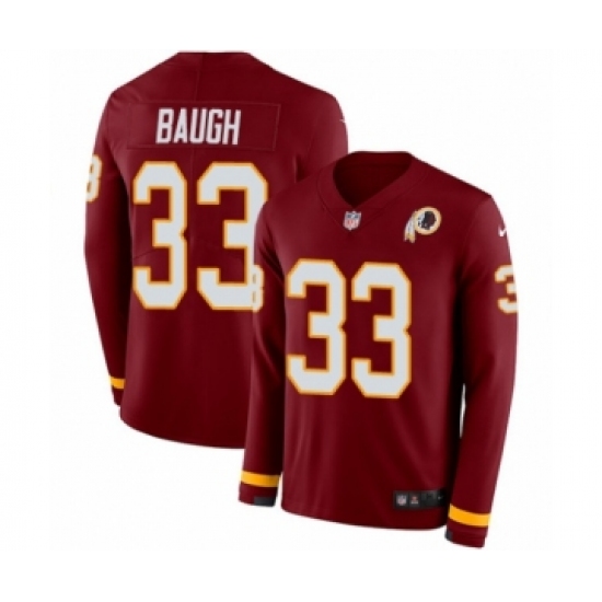 Men's Nike Washington Redskins 33 Sammy Baugh Limited Burgundy Therma Long Sleeve NFL Jersey