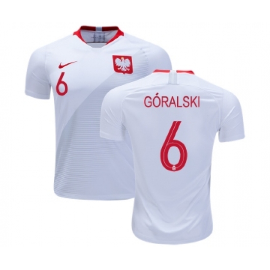 Poland 6 Goralski Home Soccer Country Jersey