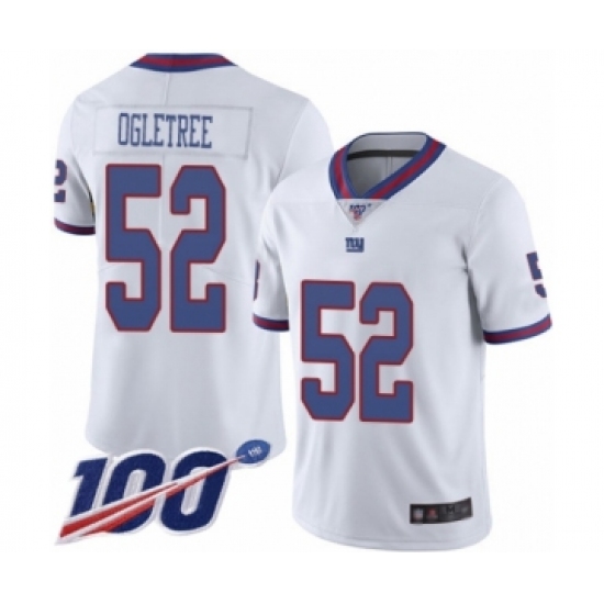 Men's New York Giants 52 Alec Ogletree Limited White Rush Vapor Untouchable 100th Season Football Jersey